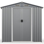  - 6 x 4 Feet Galvanized Steel Storage Shed with Lockable Sliding Doors - Outdoor Style Company