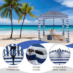  - 6 x 6 Feet Foldable Beach Cabana Tent with Carrying Bag and Detachable Sidewall - Outdoor Style Company