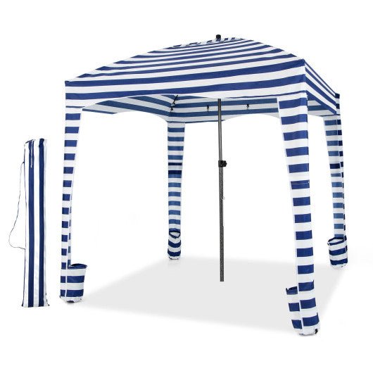  - 6 x 6 Feet Foldable Beach Cabana Tent with Carrying Bag and Detachable Sidewall - Outdoor Style Company