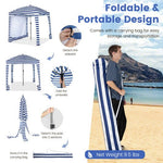  - 6 x 6 Feet Foldable Beach Cabana Tent with Carrying Bag and Detachable Sidewall - Outdoor Style Company