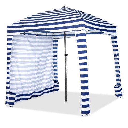  - 6 x 6 Feet Foldable Beach Cabana Tent with Carrying Bag and Detachable Sidewall - Outdoor Style Company