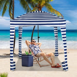  - 6 x 6 Feet Foldable Beach Cabana Tent with Carrying Bag and Detachable Sidewall - Outdoor Style Company