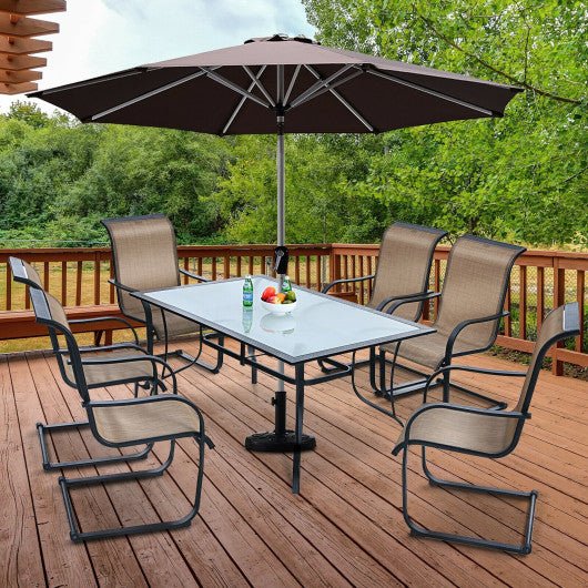  - 60 x 38 Inch Rectangular Patio Dining Table with 1.6 Inch Umbrella Hole - Outdoor Style Company