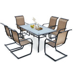  - 60 x 38 Inch Rectangular Patio Dining Table with 1.6 Inch Umbrella Hole - Outdoor Style Company