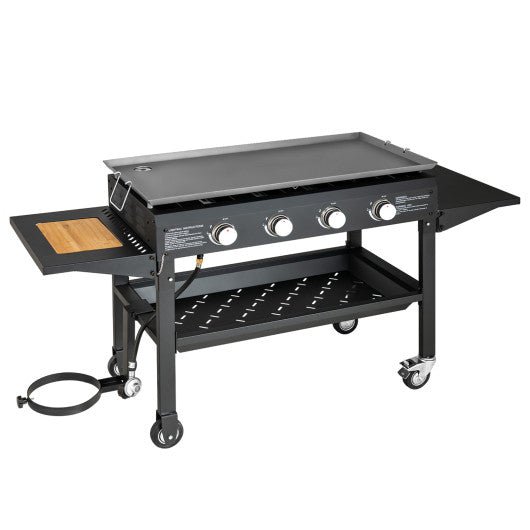  - 60000BTU 4 Burner Foldable Outdoor Propane Gas Grill with Wheels - Outdoor Style Company