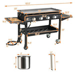  - 60000BTU 4 Burner Foldable Outdoor Propane Gas Grill with Wheels - Outdoor Style Company