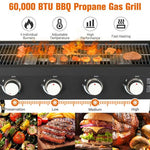  - 60000BTU 4 Burner Foldable Outdoor Propane Gas Grill with Wheels - Outdoor Style Company