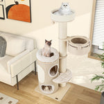  - 61 Inches Cat Tree for Indoor Cats with 2 - stoery Condo and Top Perch - Outdoor Style Company