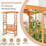  - 6.2 Feet Tall Patio Garden Arbor with Pergola and 2 - Seat Bench for Garden Lawn Backyard Decoration - Outdoor Style Company