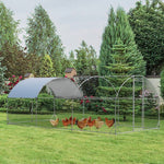  - 6.2 Feet/12.5 Feet/19 FeetLarge Metal Chicken Coop Outdoor Galvanized Dome Cage with Cover - Outdoor Style Company