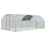  - 6.2 Feet/12.5 Feet/19 FeetLarge Metal Chicken Coop Outdoor Galvanized Dome Cage with Cover - Outdoor Style Company