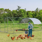  - 6.2 Feet/12.5 Feet/19 FeetLarge Metal Chicken Coop Outdoor Galvanized Dome Cage with Cover - Outdoor Style Company