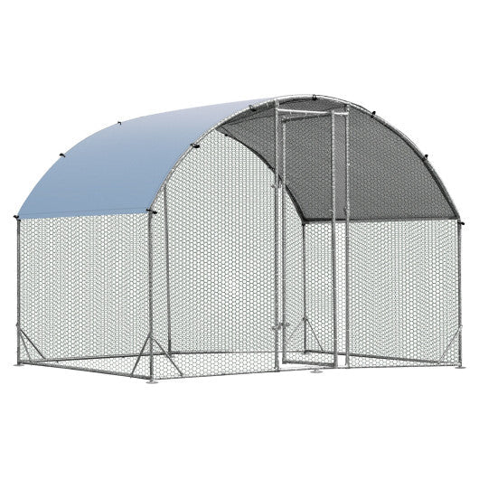  - 6.2 Feet/12.5 Feet/19 FeetLarge Metal Chicken Coop Outdoor Galvanized Dome Cage with Cover - Outdoor Style Company