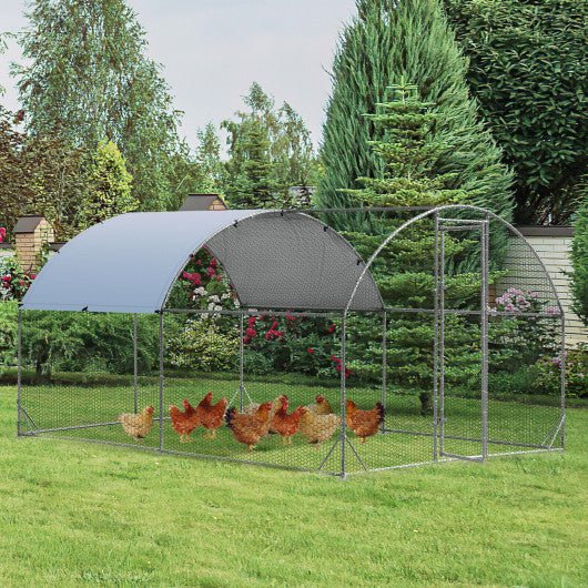  - 6.2 Feet/12.5 Feet/19 FeetLarge Metal Chicken Coop Outdoor Galvanized Dome Cage with Cover - Outdoor Style Company