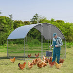  - 6.2 Feet/12.5 Feet/19 FeetLarge Metal Chicken Coop Outdoor Galvanized Dome Cage with Cover - Outdoor Style Company