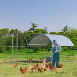  - 6.2 Feet/12.5 Feet/19 FeetLarge Metal Chicken Coop Outdoor Galvanized Dome Cage with Cover - Outdoor Style Company