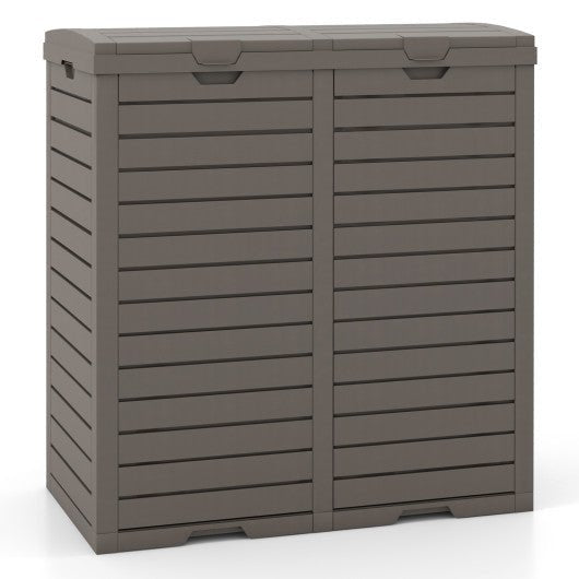  - 62 Gallon Outdoor Trash Can Waterproof Double Bin with Tiered Lid and Drip Tray - Outdoor Style Company