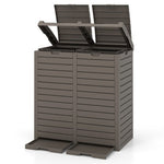  - 62 Gallon Outdoor Trash Can Waterproof Double Bin with Tiered Lid and Drip Tray - Outdoor Style Company