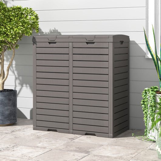  - 62 Gallon Outdoor Trash Can Waterproof Double Bin with Tiered Lid and Drip Tray - Outdoor Style Company