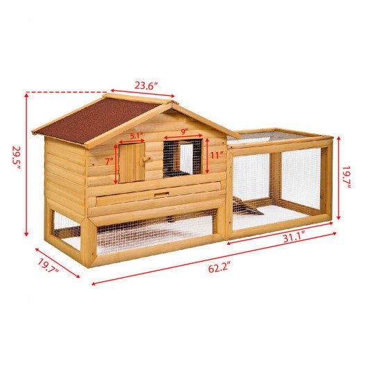  - 62 Inch Backyard Wooden Hutch Coop House - Outdoor Style Company