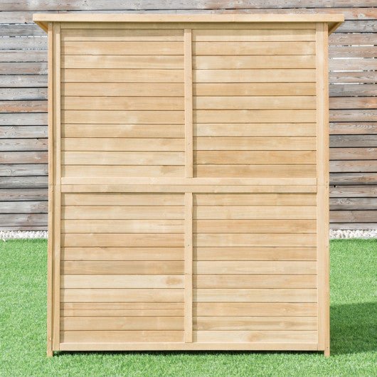  - 64 Inch Outdoor Wooden Storage Shed with Double Lockable Doors for Backyard - Outdoor Style Company