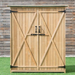  - 64 Inch Outdoor Wooden Storage Shed with Double Lockable Doors for Backyard - Outdoor Style Company