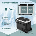  - 64QT Portable Compressor Fridge Freezer for Vehicles Camping Travel Truck RV Boat - Outdoor Style Company