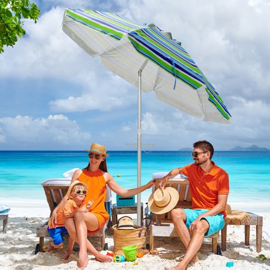  - 6.5 Feet Beach Umbrella with Sun Shade and Carry Bag without Weight Base - Outdoor Style Company