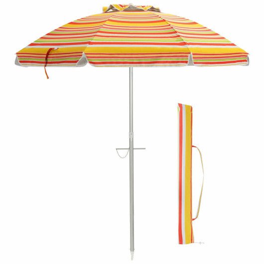  - 6.5 Feet Beach Umbrella with Sun Shade and Carry Bag without Weight Base - Outdoor Style Company