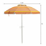  - 6.5 Feet Beach Umbrella with Sun Shade and Carry Bag without Weight Base - Outdoor Style Company