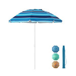  - 6.5 Feet Patio Beach Umbrella with Waterproof Polyester Fabric - Blue - Outdoor Style Company