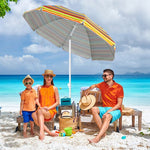  - 6.5 Feet Patio Beach Umbrella with Waterproof Polyester Fabric - Orange - Outdoor Style Company