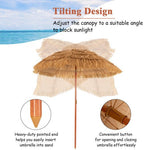  - 6.5 Feet Portable Thatched Tiki Beach Umbrella with Adjustable Tilt - Outdoor Style Company