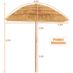  - 6.5 Feet Portable Thatched Tiki Beach Umbrella with Adjustable Tilt - Outdoor Style Company