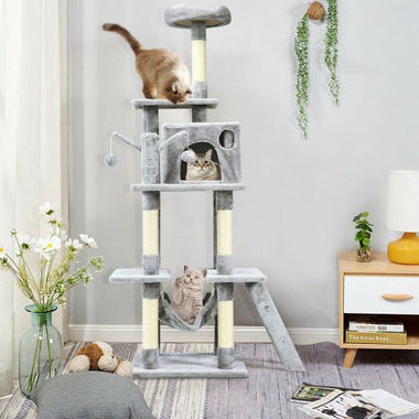  - 66 Inch Cat Tree Condo Kitten Multi - Level Activity Center - Outdoor Style Company