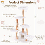  - 66 Inch Tall Solid Wood Cat Tree Modern Wooden Cat Tower with Perch - Outdoor Style Company