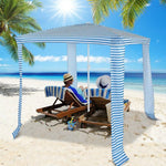  - 6.6 x 6.6 Feet Foldable and Easy - Setup Beach Canopy With Carry Bag - Blue - Outdoor Style Company