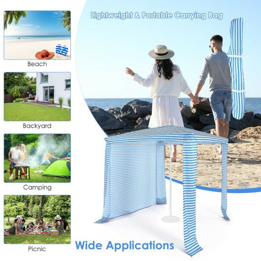  - 6.6 x 6.6 Feet Foldable and Easy - Setup Beach Canopy With Carry Bag - Blue - Outdoor Style Company