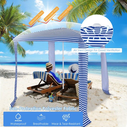  - 6.6 x 6.6 Feet Foldable and Easy - Setup Beach Canopy With Carry Bag - Navy - Outdoor Style Company