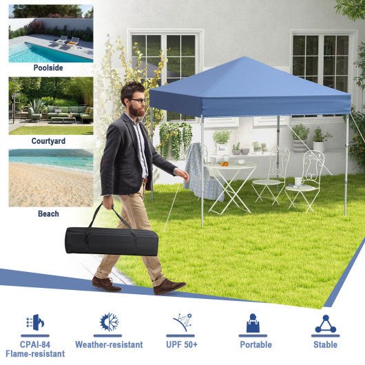  - 6.6 x 6.6 Feet Outdoor Pop - up Canopy Tent with UPF 50+ Sun Protection - Blue - Outdoor Style Company