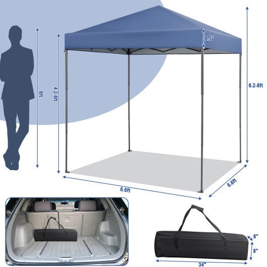  - 6.6 x 6.6 Feet Outdoor Pop - up Canopy Tent with UPF 50+ Sun Protection - Blue - Outdoor Style Company