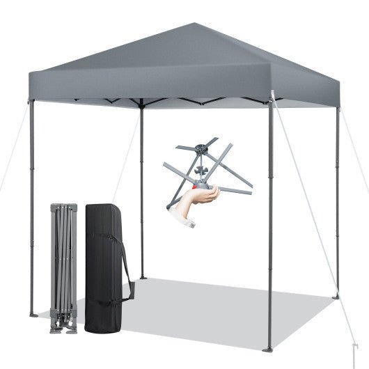  - 6.6 x 6.6 Feet Outdoor Pop - up Canopy Tent with UPF 50+ Sun Protection - Gray - Outdoor Style Company