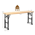  - 66.5 Inch Outdoor Wood Folding Picnic Table with Adjustable Heights - Outdoor Style Company