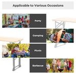  - 66.5 Inch Outdoor Wood Folding Picnic Table with Adjustable Heights - Outdoor Style Company