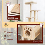  - 67 Inch Modern Cat Tree Tower with Top Perch and Sisal Rope Scratching Posts - Outdoor Style Company