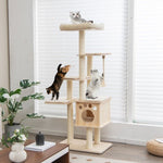  - 67 Inch Modern Cat Tree Tower with Top Perch and Sisal Rope Scratching Posts - Outdoor Style Company