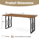  - 67 Inch Patio Rectangle Acacia Wood Dining Table with Umbrella Hole - Outdoor Style Company