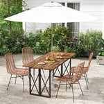  - 67 Inch Patio Rectangle Acacia Wood Dining Table with Umbrella Hole - Outdoor Style Company