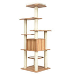  - 7 - Layer Wooden Cat Tree Tall Cat Tower with Sisal Posts and Condo - Outdoor Style Company