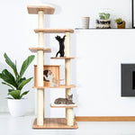  - 7 - Layer Wooden Cat Tree Tall Cat Tower with Sisal Posts and Condo - Outdoor Style Company